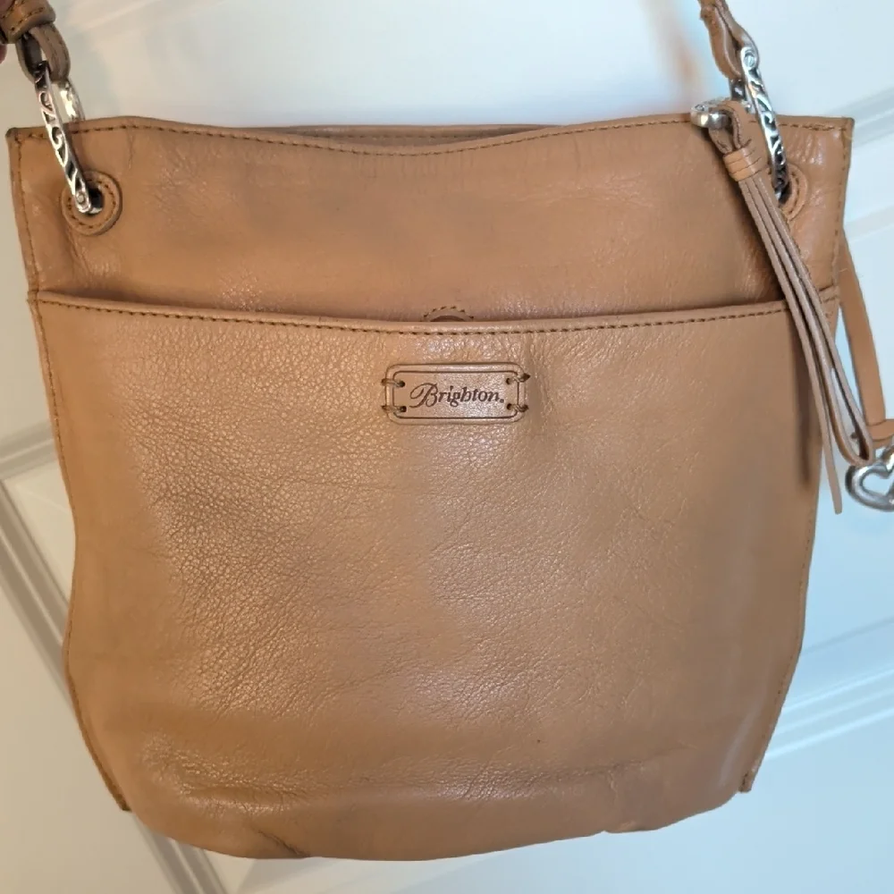 Brighton Tan Shoulder Bag with Black Floral Design - Picture 12 of 14